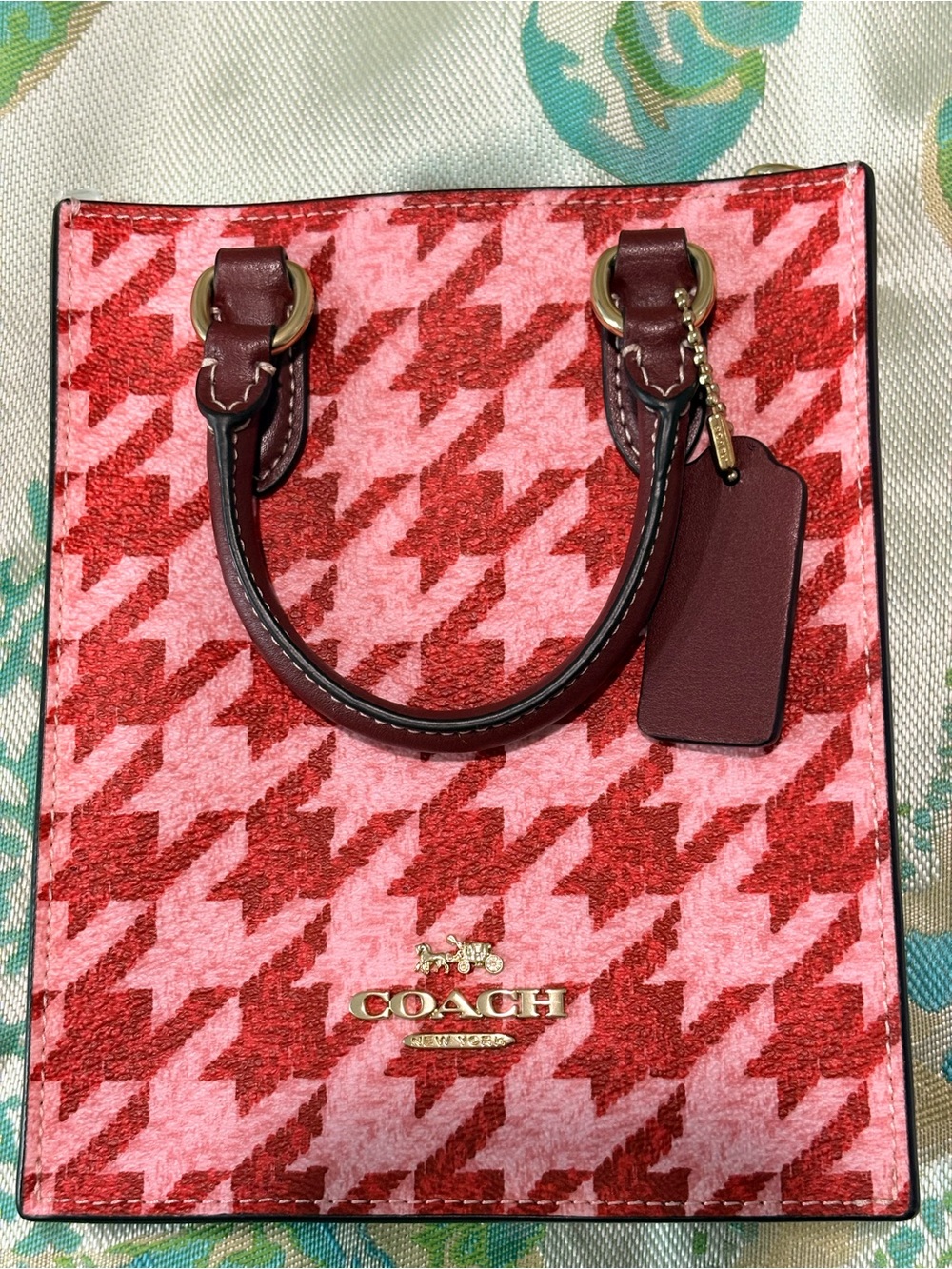COACH Houndstooth Mini Tote Bag